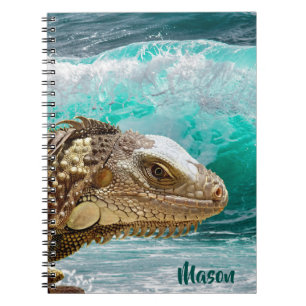 Iguana Wave (with personalized name) Notebook