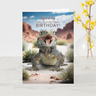 Iguana Wish You a Happy Birthday Reptile Humour Card