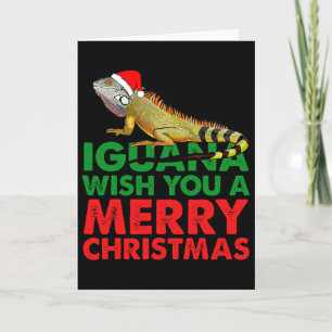 Iguana Wish You A Merry Christmas Funny Iguana  Card