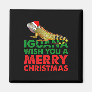Iguana Wish You A Merry Christmas Funny Iguana  Magnet