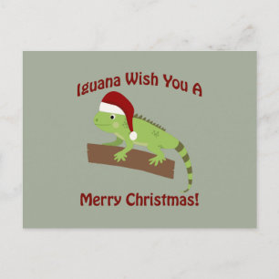 Iguana Wish You A Merry Christmas Holiday Postcard