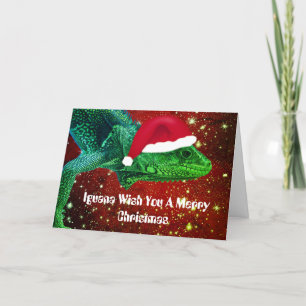 Iguana Wish You A Merry Christmas Personalised Holiday Card