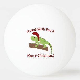 Iguana Wish You A Merry Christmas Ping Pong Ball
