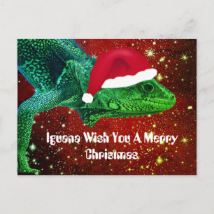 Iguana Wish You A Merry Christmas Postcard