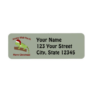 Iguana Wish You A Merry Christmas Return Address Label