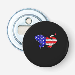 Iguana with USA Flag Bottle Opener