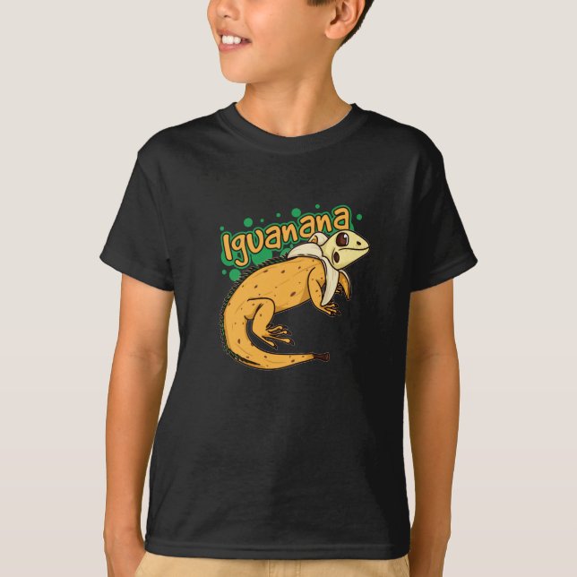 Iguanana Iguana Banana Design For Reptile Keepers T-Shirt (Front)