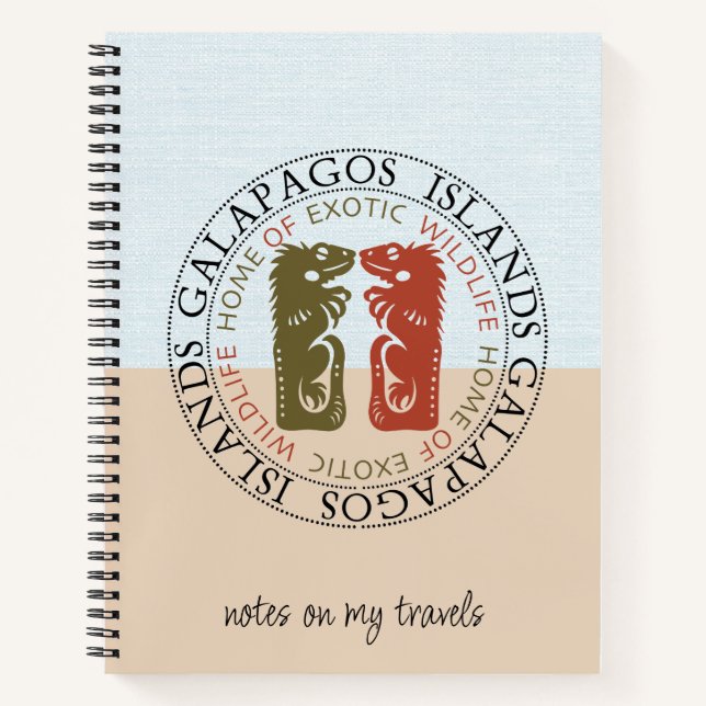 Iguanas Galapagos Islands Travel Vacation Notebook (Front)
