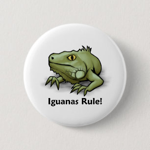Iguanas Rule! 6 Cm Round Badge
