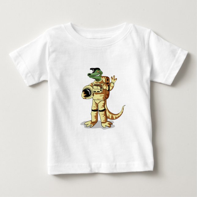 Iguanodon Dressed In A Cosmonaut Spacesuit. Baby T-Shirt (Front)