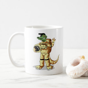 Iguanodon Dressed In A Cosmonaut Spacesuit. Coffee Mug