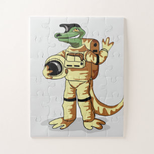 Iguanodon Dressed In A Cosmonaut Spacesuit. Jigsaw Puzzle