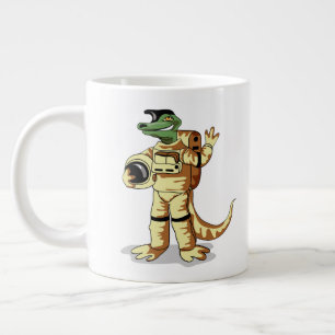 Iguanodon Dressed In A Cosmonaut Spacesuit. Large Coffee Mug