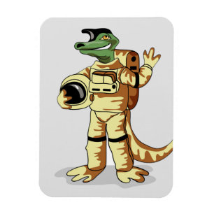 Iguanodon Dressed In A Cosmonaut Spacesuit. Magnet
