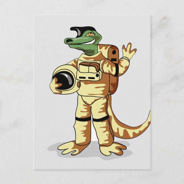 Iguanodon Dressed In A Cosmonaut Spacesuit. Postcard (Front)