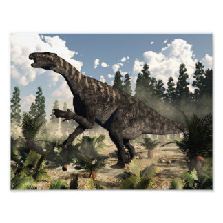 Iguanodon roaring - 3D render Photo Print