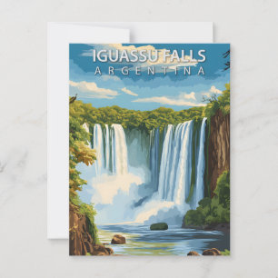 Iguassu Falls Argentina Vintage Travel Postcard
