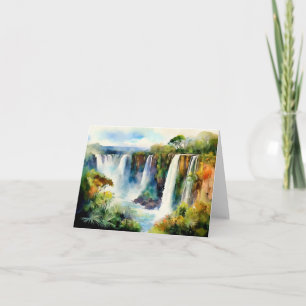 Iguazu Falls Argentina Watercolor Card