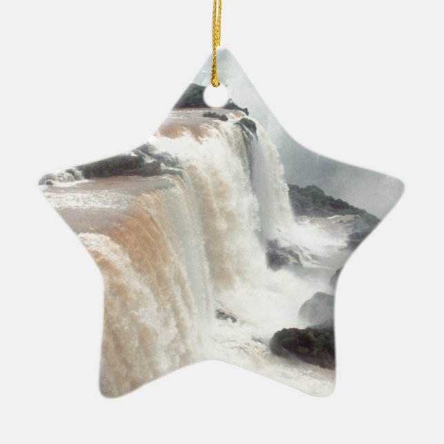 iguazu falls Brazill Ceramic Ornament (Front)