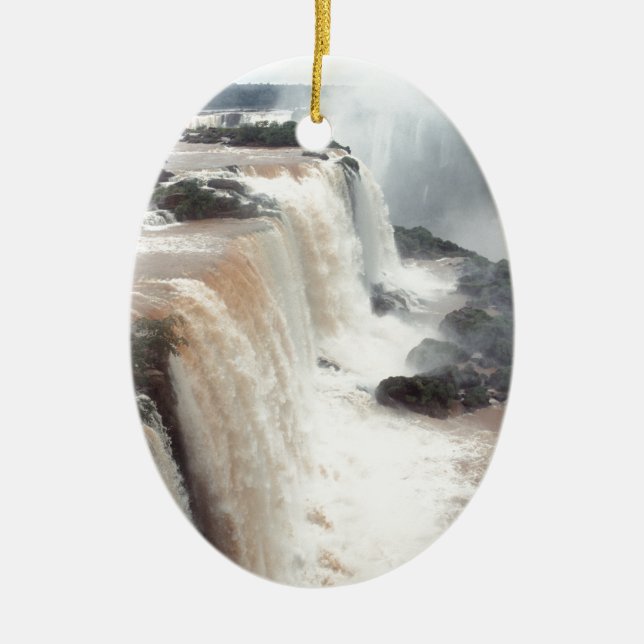 iguazu falls Brazill Ceramic Tree Decoration (Front)