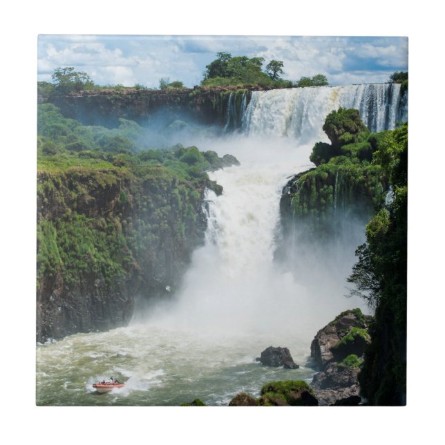 Iguazu Falls Surround By Jungle Ceramic Tile (Front)