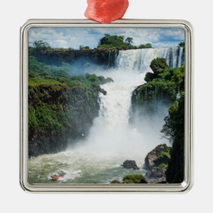 Iguazu Falls Surround By Jungle Metal Ornament