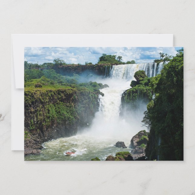 Iguazu Falls Surround By Jungle Thank You Card (Front)