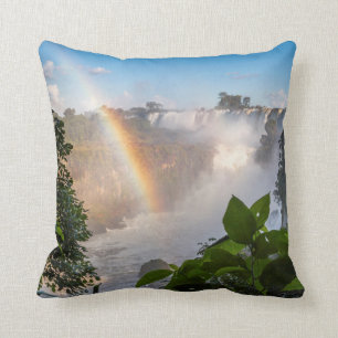 Iguazú Waterfalls With Rainbow, Argentina Cushion