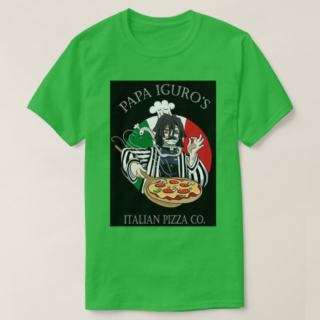 Iguro Obanai Serpent Pillar Papa Iguros Pizza  T-Shirt (Design Front)