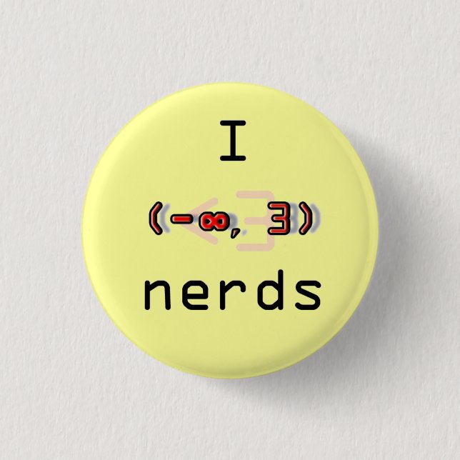 iheartnerds 3 cm round badge (Front)
