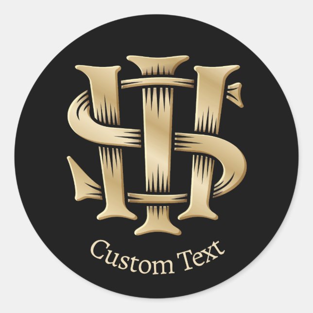 IHS Christogram Classic Round Sticker (Front)