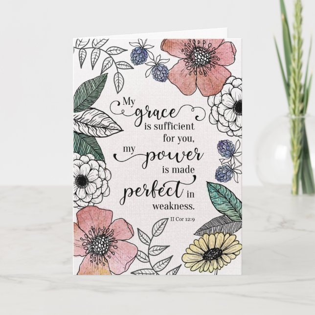 II Cor 12:9 - My Grace is Sufficient Card (Front)