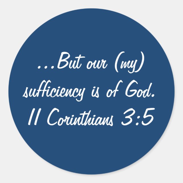 II Corinthians 3:5 Sticker (Front)
