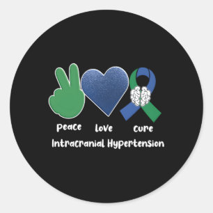 Iih Warrior Green Ribbon Survivor Pseudotumor Cere Classic Round Sticker