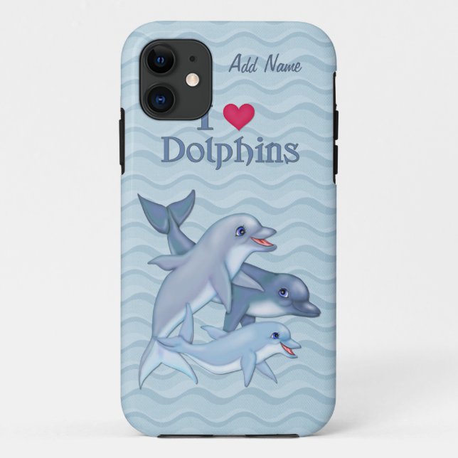 IiHeart Dolphin Family - Customise Case-Mate iPhone Case (Back)