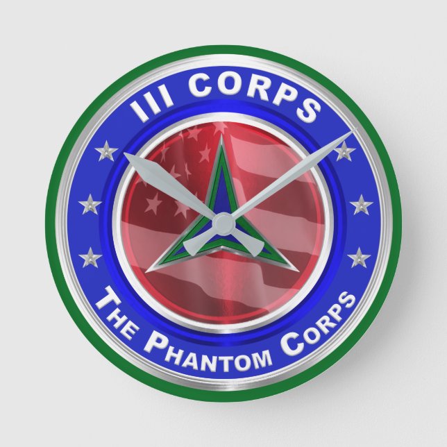 III Corps Phantom Corps Keepsake Round Clock (Front)