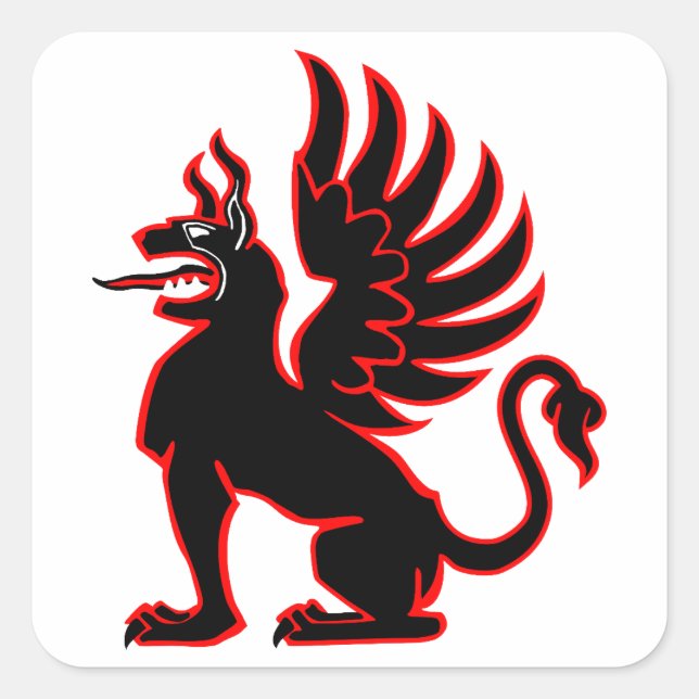 III./JG 26 Jagdgeschwader 26 Red Griffin Insignia Square Sticker (Front)