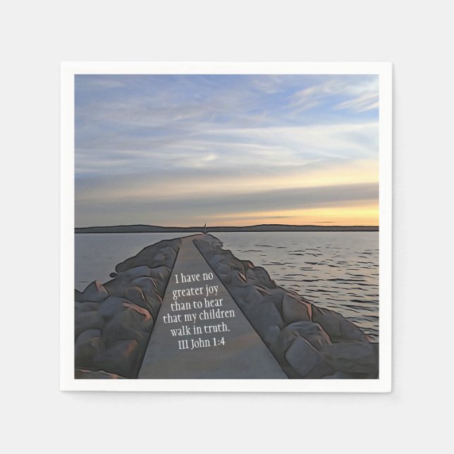 III John 1:4 Bible Scripture Walk In Truth Napkin (Front)