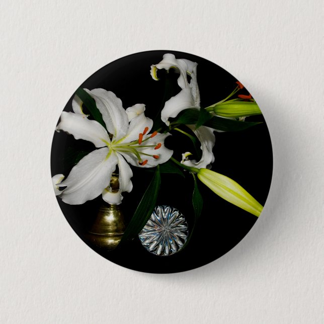 Iirsh Design -Brass and Flower Collection 6 Cm Round Badge (Front)
