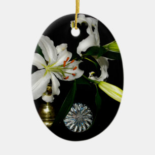 Iirsh Design -Brass and Flower Collection Ceramic Tree Decoration