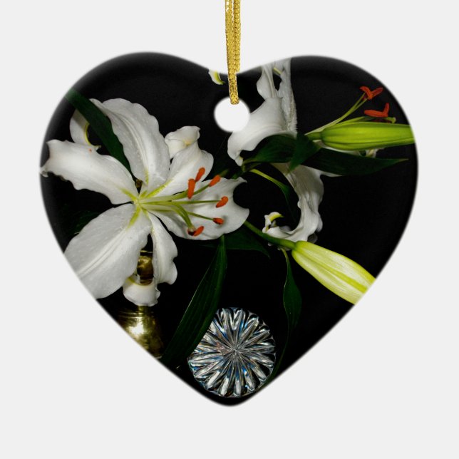 Iirsh Design -Brass and Flower Collection Ceramic Tree Decoration (Front)