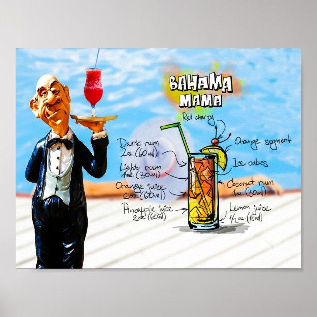 IIt's 5 o'clock somewhere Bahama Mama Poster. Poster (Front)