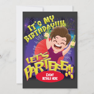 IIt's my Birthday - Let's Parteeee! nvitation Invitation