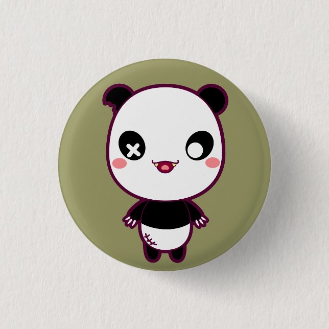 Ijimekko the Bully Panda 3 Cm Round Badge (Front)