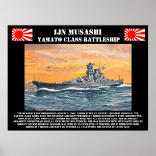 IJN Battleship Musashi Poster