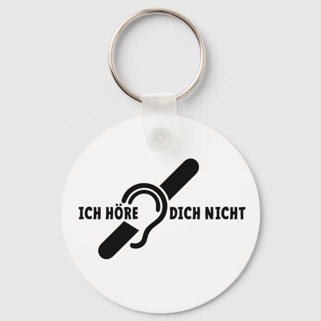 Ik ben doof. Doven, slechthorend. Lip lezen Key Ring (Front)