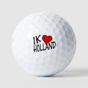 Ik Heart Holland bk on wt be6 gbcnt Golf Balls