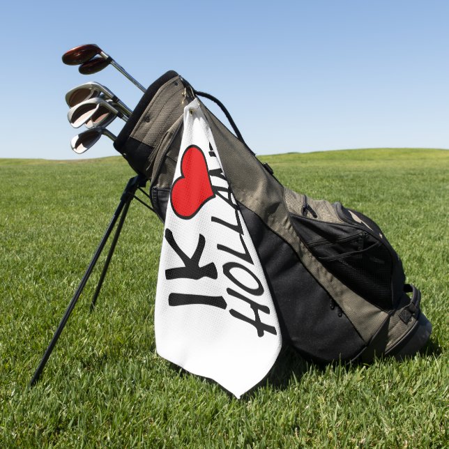 Ik Heart Holland bk on wt gtcnm Golf Towel (Green)