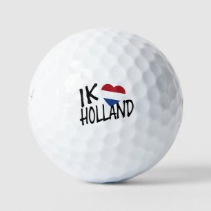 Ik Heartflag Holland bk on wt be6 gbcnt Golf Balls