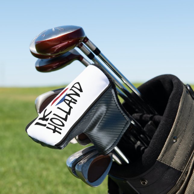 Ik Heartflag Holland bk on wt pccn Golf Head Cover (In Situ)